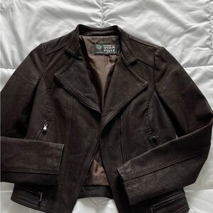 Vera Pelle Dark Brown Leather Jacket